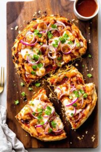 air fryer bbq chicken flatbread