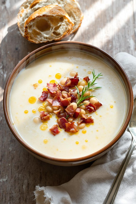 bacon infused white bean soup