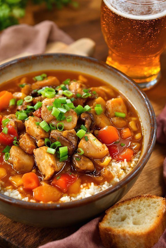cajun spiced rabbit simmered sauce