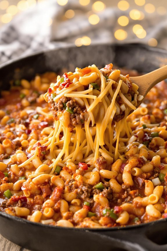 cheesy tomato skillet dinner