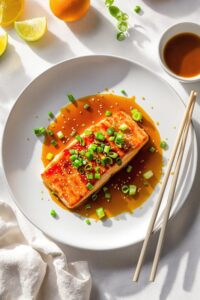citrus infused teriyaki salmon dish