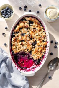 comforting almond blueberry pudding recipe