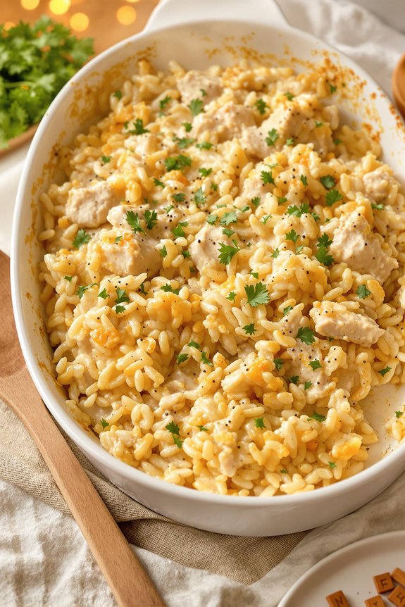 comforting chicken rice casserole