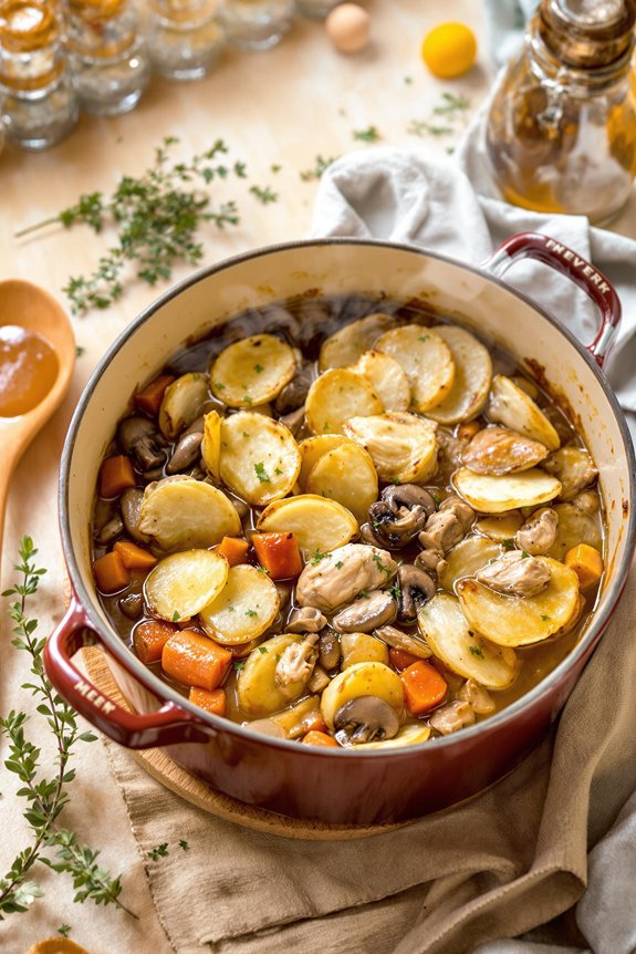 cozy chicken mushroom hotpot