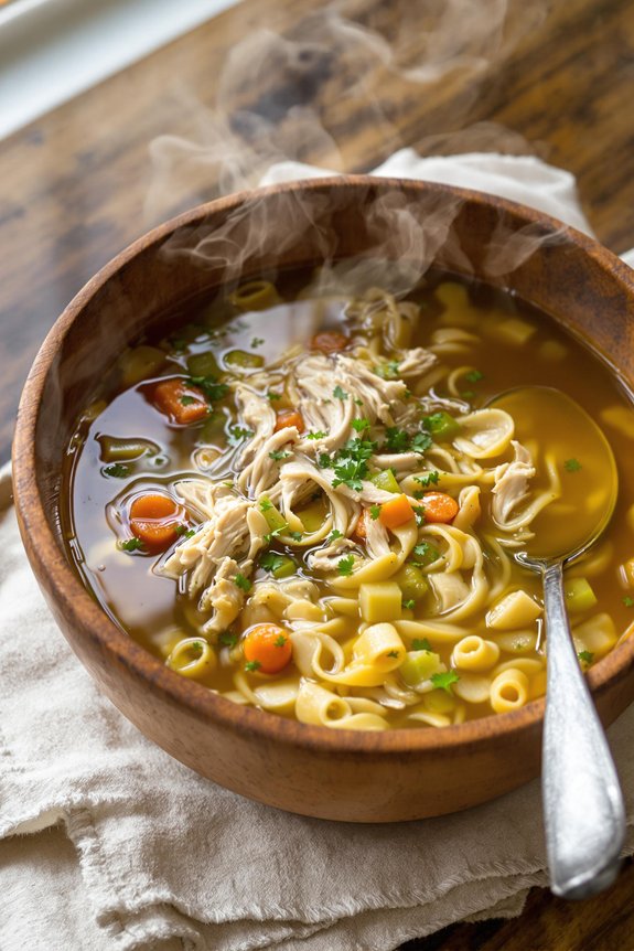 cozy chicken noodle soup