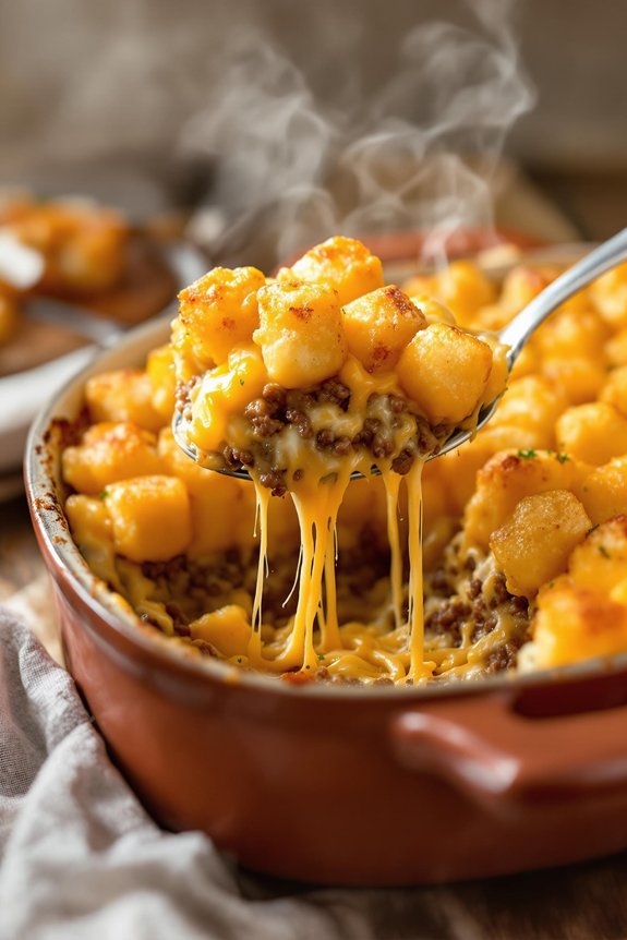 cozy sausage tater tot casserole