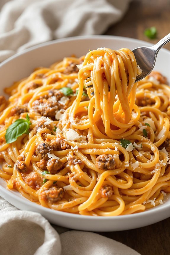 creamy philadelphia style spaghetti recipe