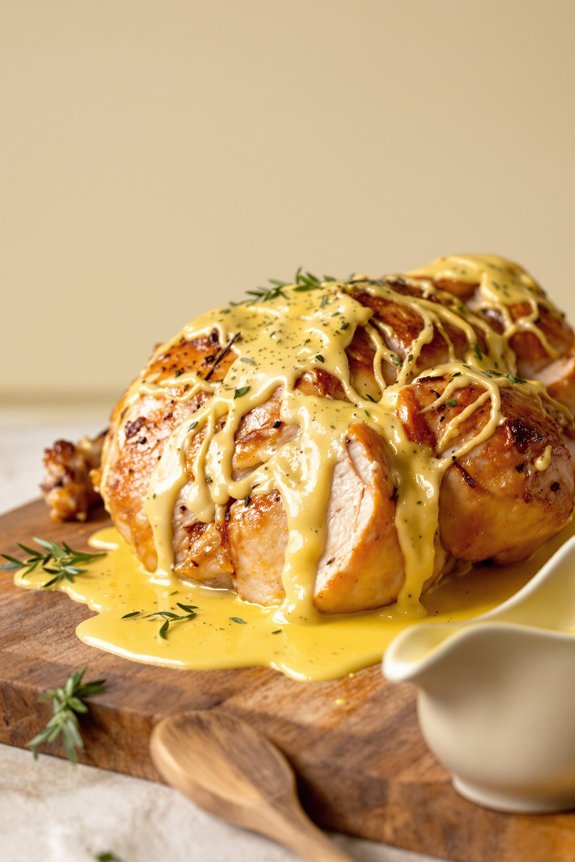 creamy yogurt bathed roast chicken
