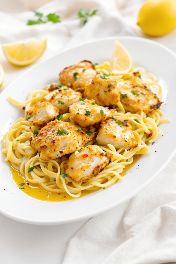 crispy chicken garlic pasta