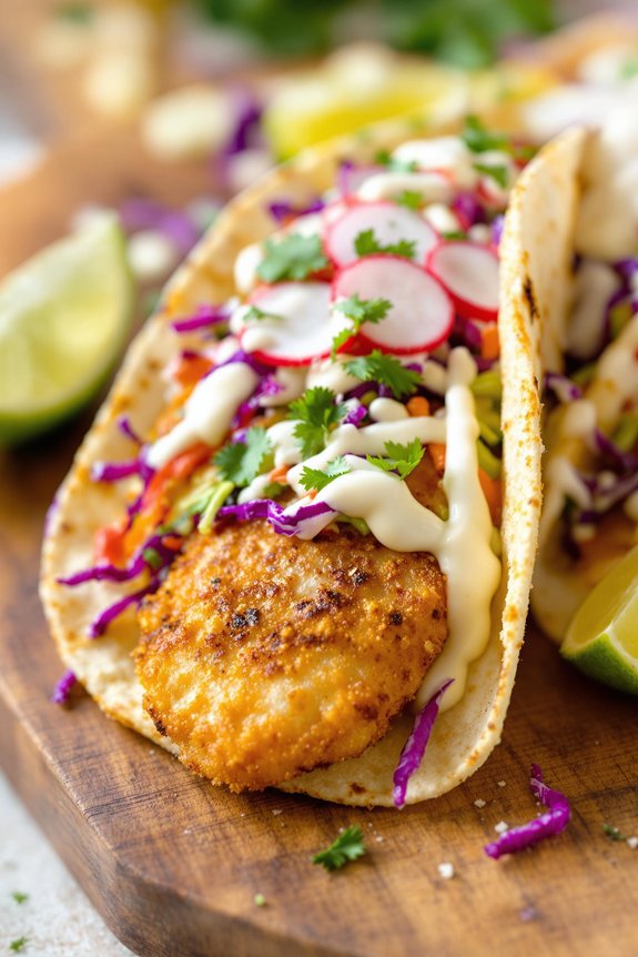 crispy fish taco preparation