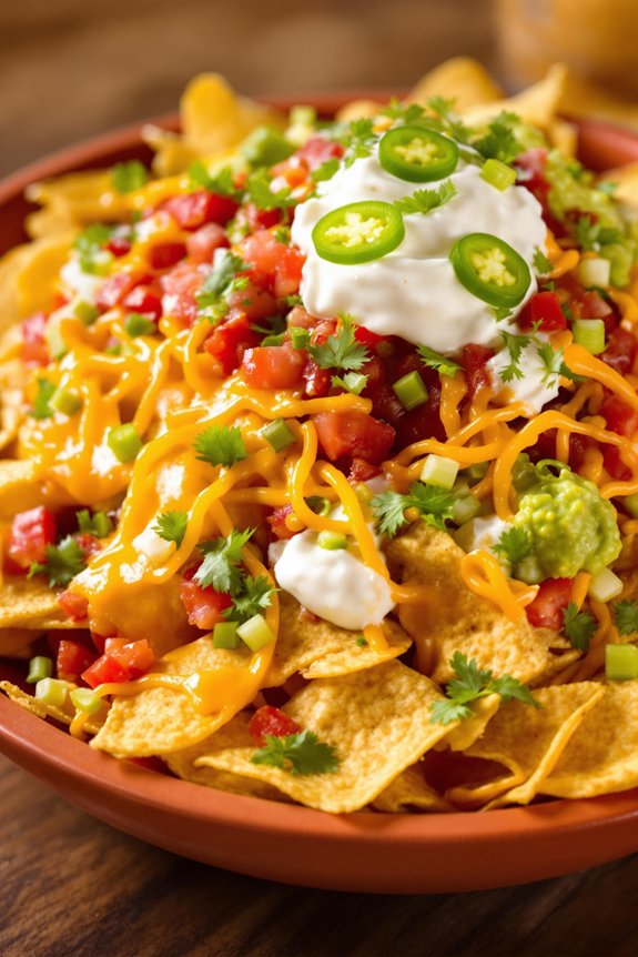 crispy nachos with melted cheese