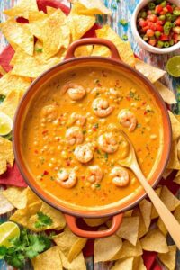 delicious creamy shrimp queso