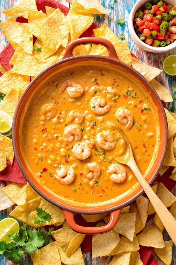 delicious creamy shrimp queso