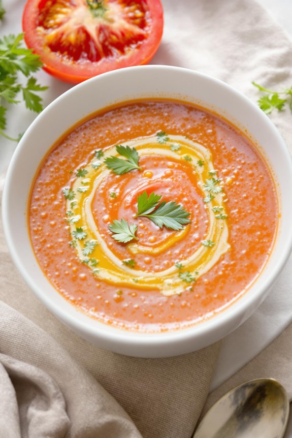 fresh tomato cilantro soup