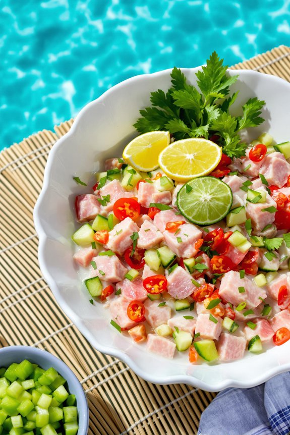fresh tongan ceviche preparation