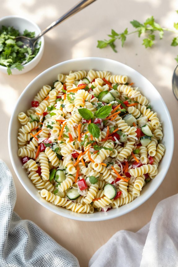 garden fresh creamy pasta salad
