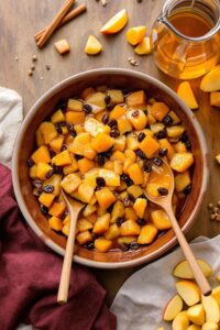 harvesting squash and apples