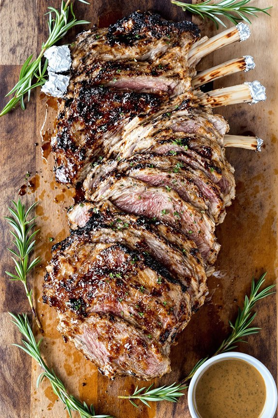 herb marinated grilled lamb racks