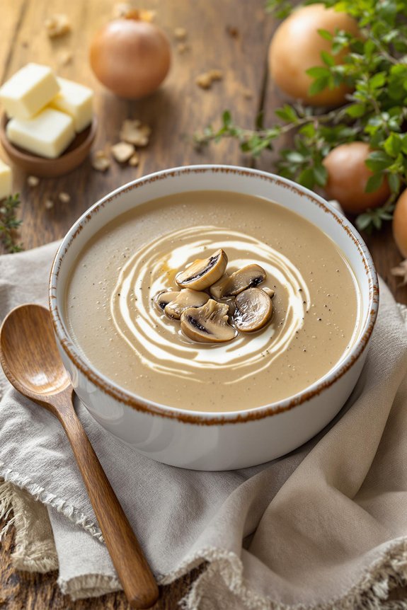 homemade creamy mushroom soup
