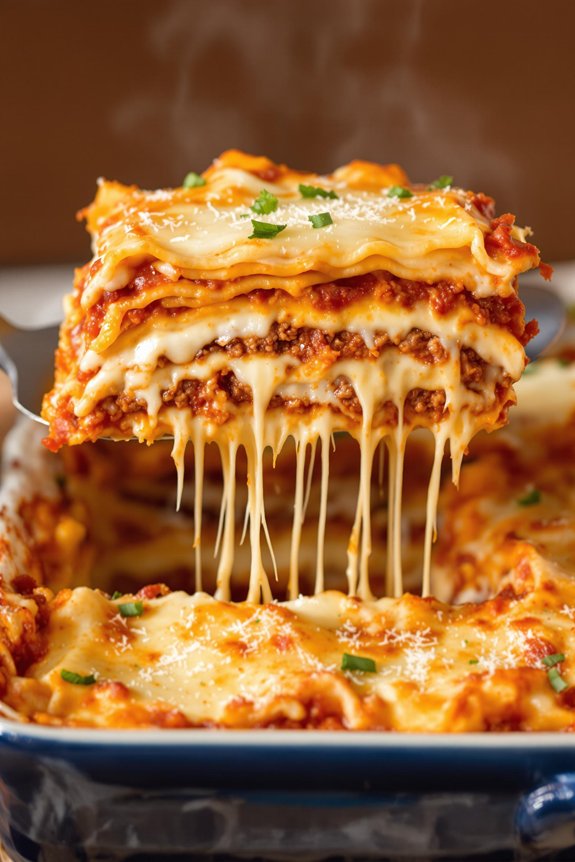 homemade lasagna layering process