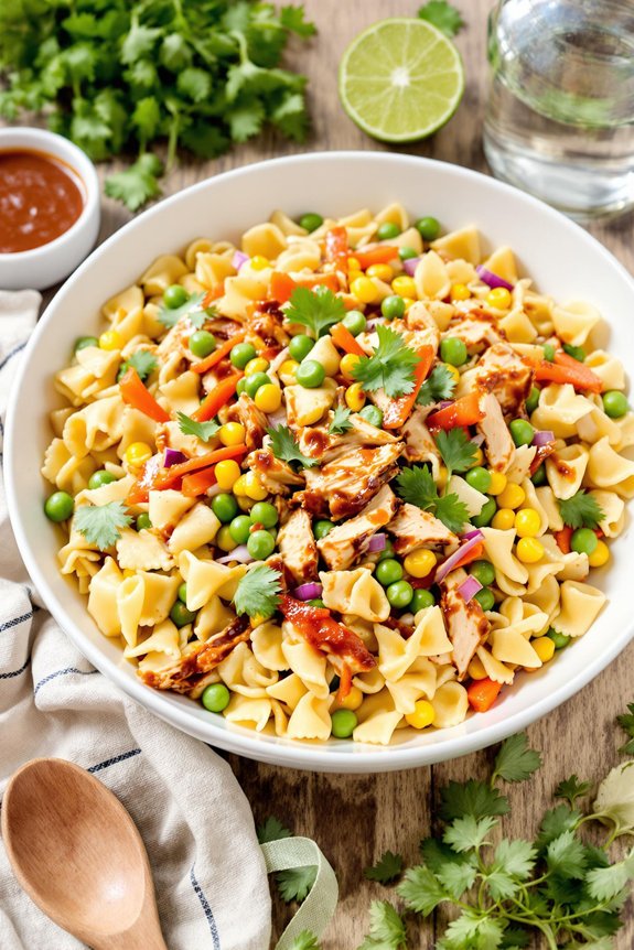 lime infused bbq chicken pasta