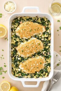 mediterranean orzo spinach dish