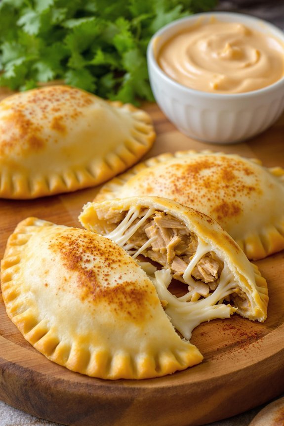 melty golden chicken empanadas