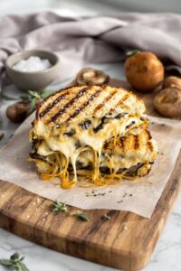mushroom and fontina panini