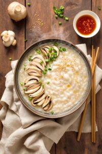mushroom congee cooking instructions