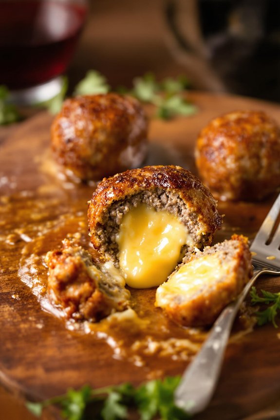 oozy cheese filled meatballs recipe