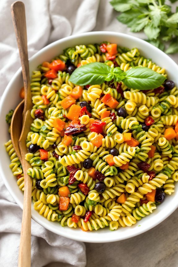 rainbow pesto rotini recipe