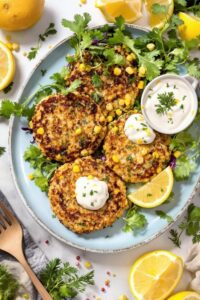 salmon patties with yogurt