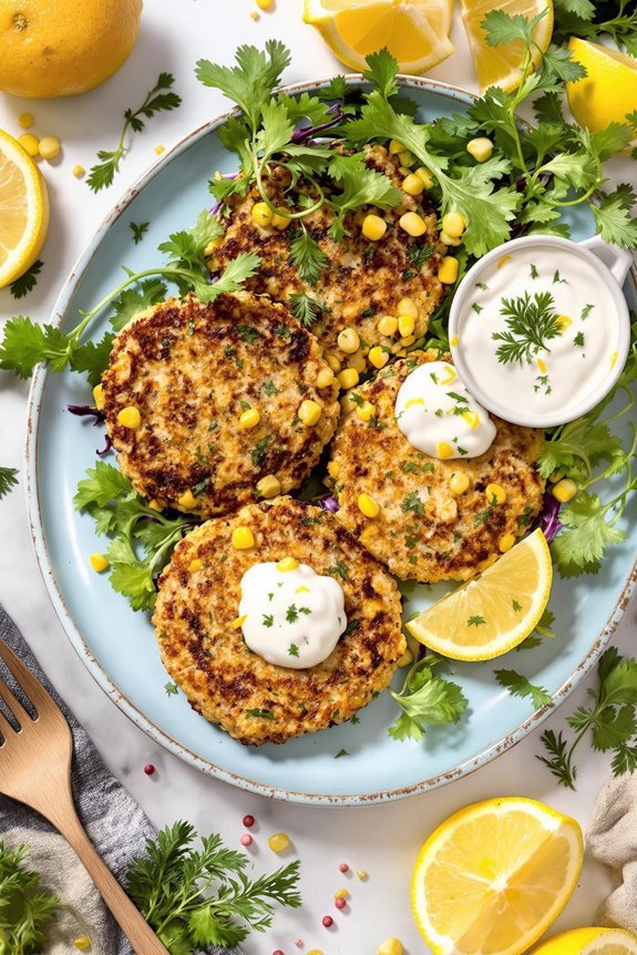 salmon patties with yogurt