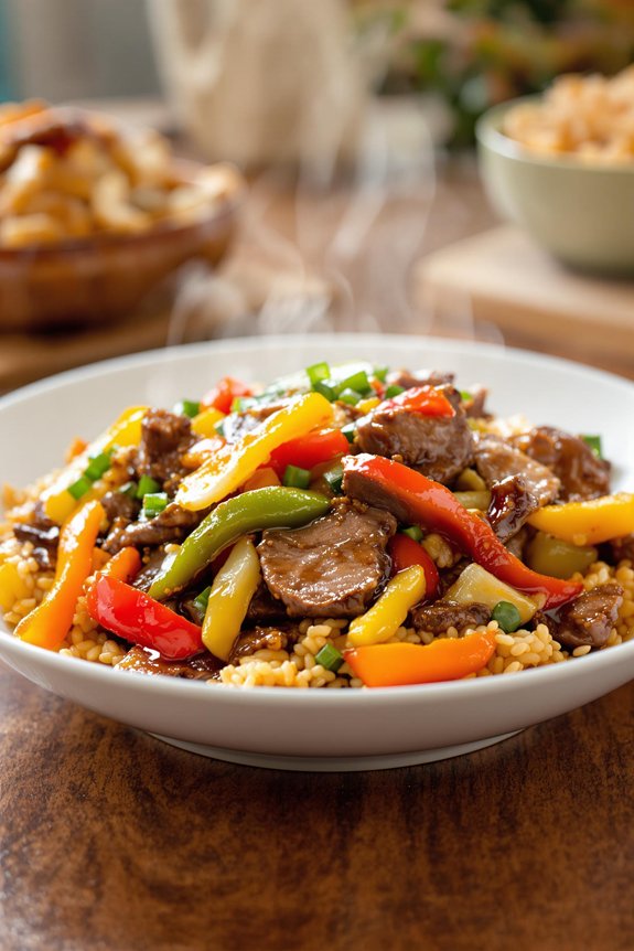 saut ed beef and peppers