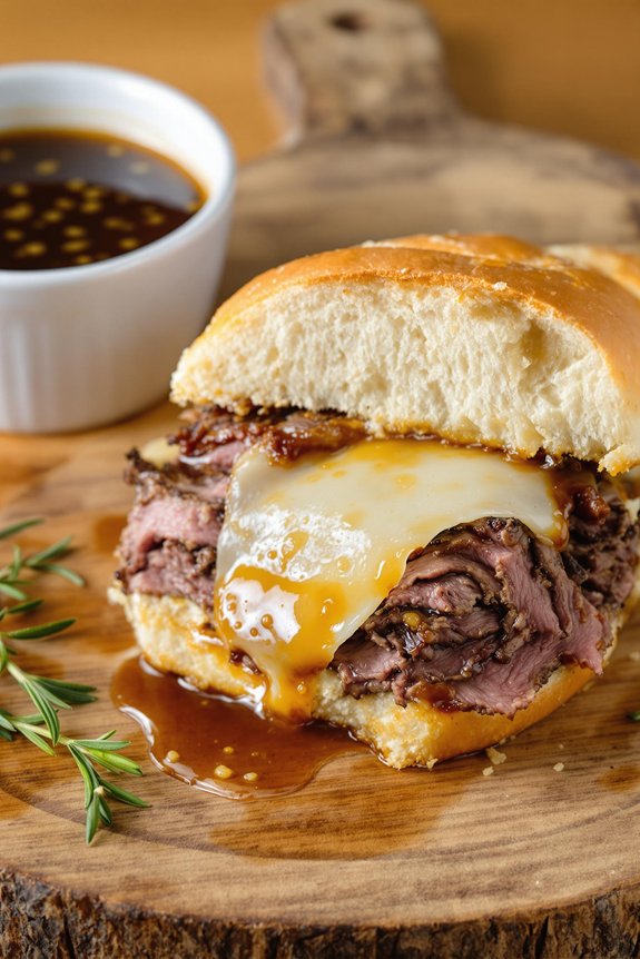 savory au jus french dip