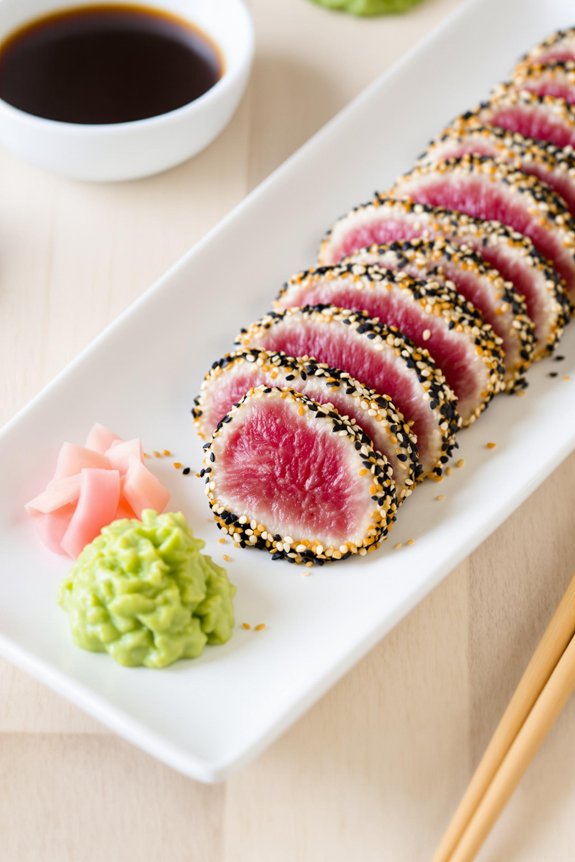 seared sesame tuna preparation
