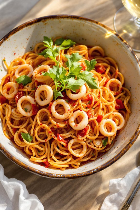 sicilian calamari tomato pasta