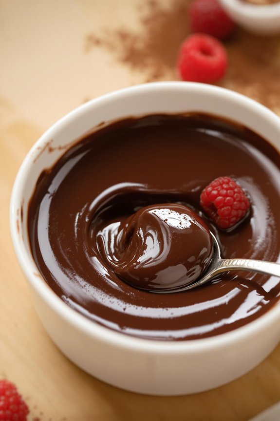 silky dark chocolate custard