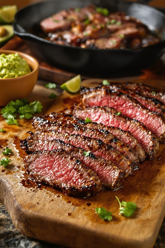 sizzling marinated carne asada