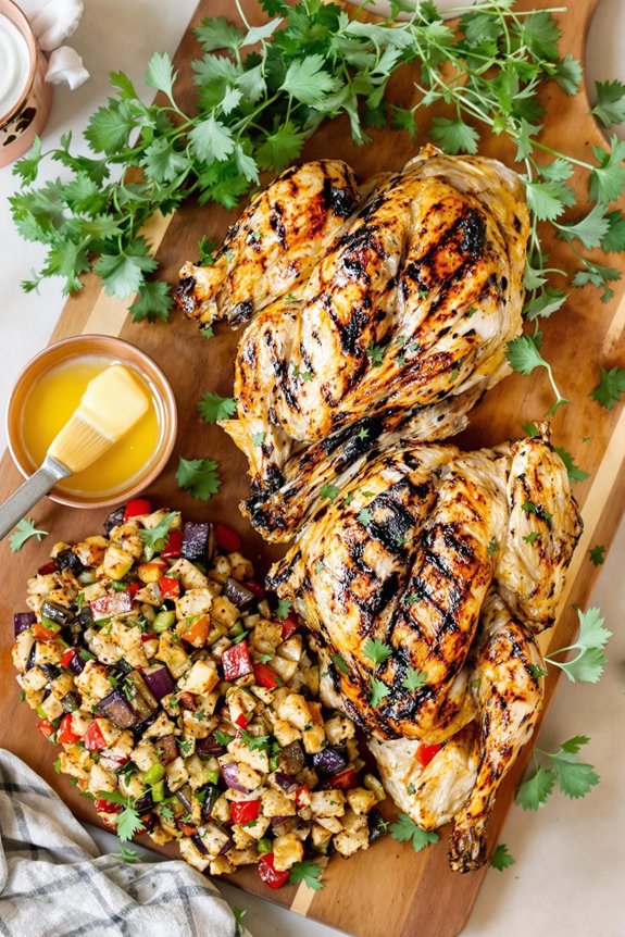 smoky grilled cornish hens