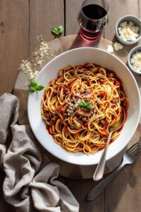 zesty homemade spaghetti bolognese